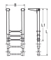 Preview: Teleskop Badeleiter für Montage auf Plattform A4/Kunststoff 410-870x305mm, 3-stufig, weiß