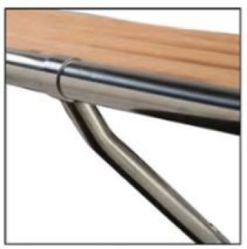 Preview: Badeplattform rostfreier Stahl L=45cm B=36cm Rohr D=25mm