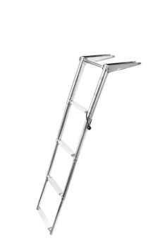 Teleskopbadeleiter m. Griff, Montage auf Plattform 410-870x305mm