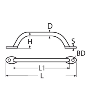 Preview: Handlauf A4 442mm