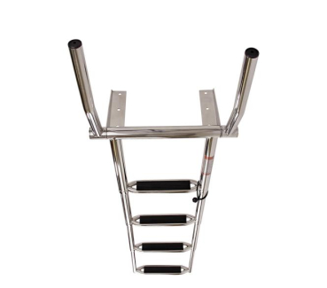 Teleskopbadeleiter mit ausklappbaren Griffen