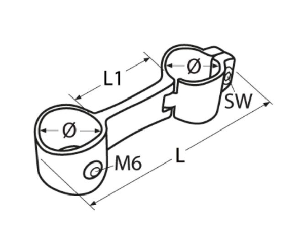 Handlaufhalter Mittelstück MT-Serie A4 für Rohr 25mm