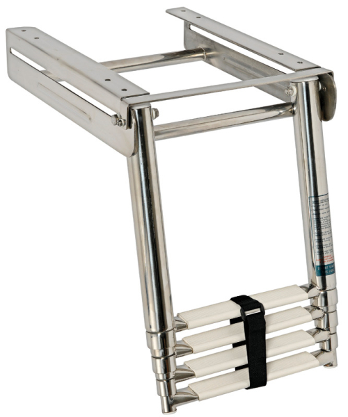 Teleskopleiter, klappbar stand. AISI316 4-stufig Breite 300mm Länge 1155mm